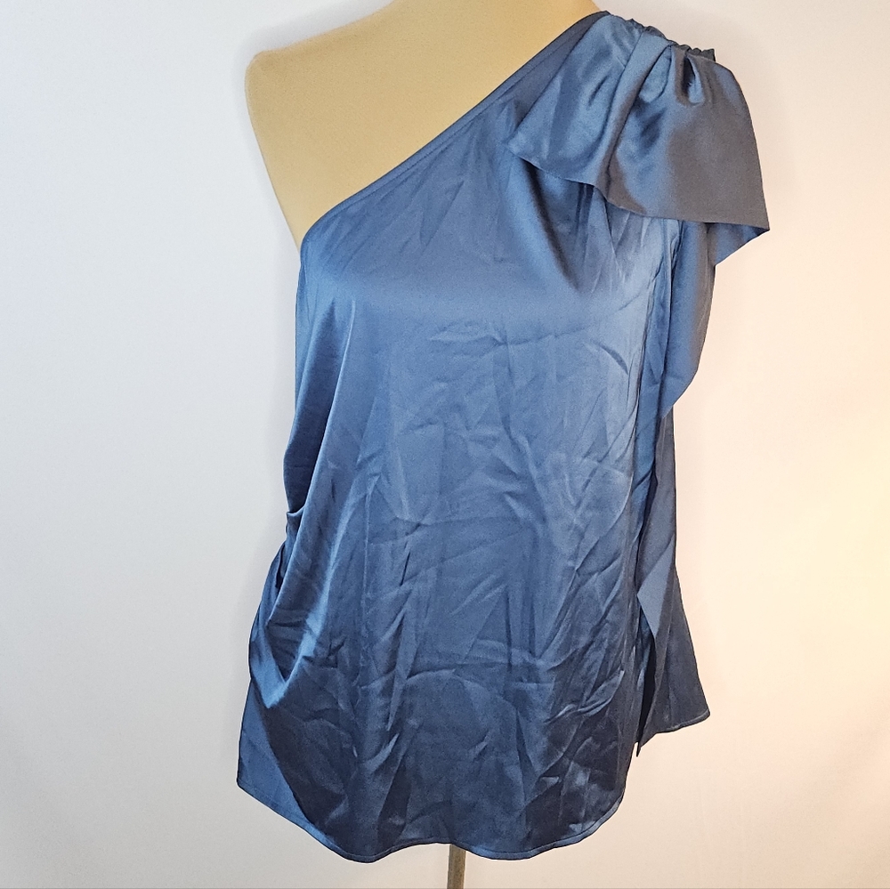 INC International Concepts Silky One Shoulder Blouse - L